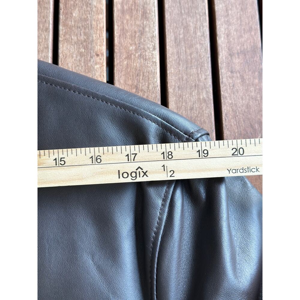 $600 BGSD Men’s Medium Brown Peter Three-Quarter Lambskin Leather Car Coat - Picture 9 of 12